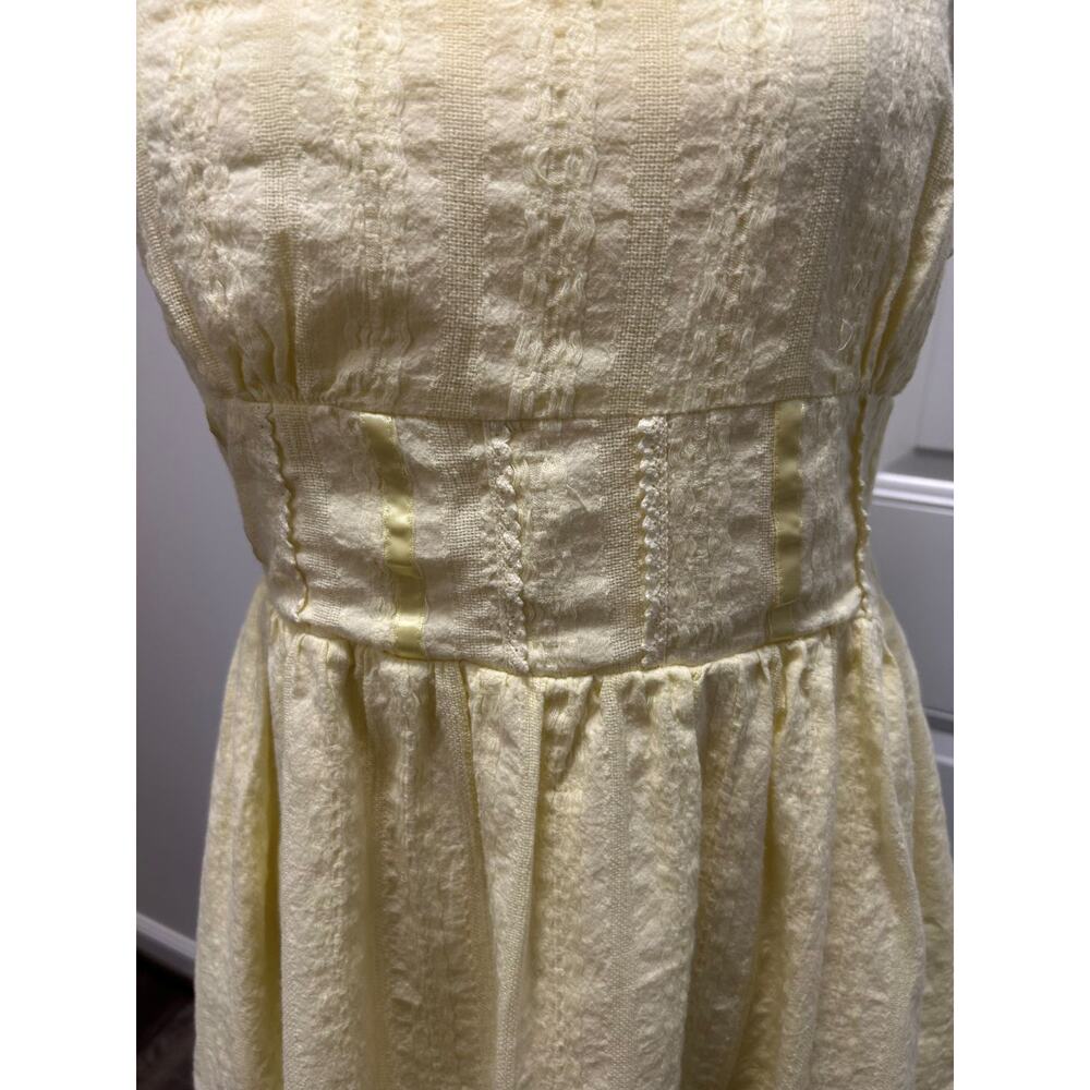 Princess Polly Dasha Cotton Yellow Fit Flare Sleeveless Square Neck Mini Dress-8 - Picture 5 of 12
